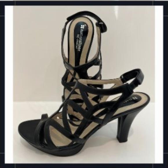 Naturalizer, Women's Danya Dress Sandal Black Smooth with Heels - Picture 1 of 3
